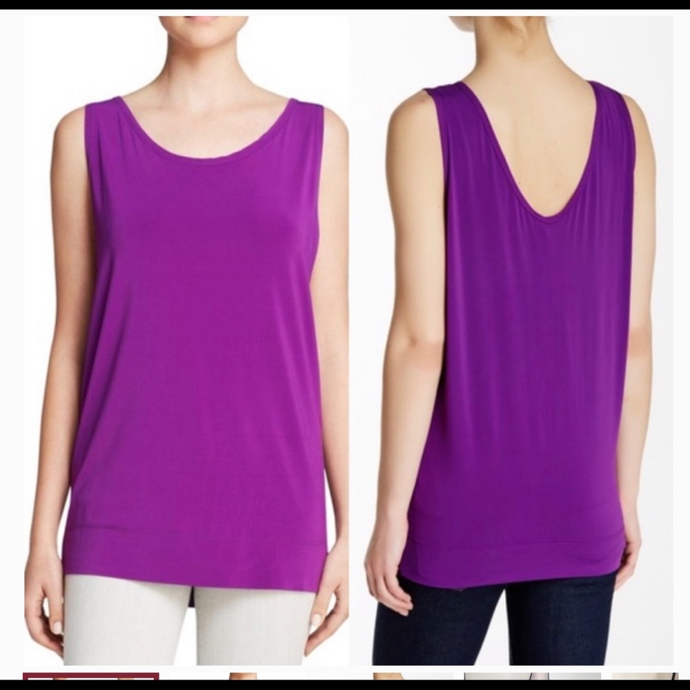 Helmut Lang Purple Jersey Faint Tank Top